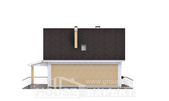 130-004-П Проект двухэтажного дома с мансардой, бюджетный коттедж из теплоблока Горно-Алтайск, House Expert