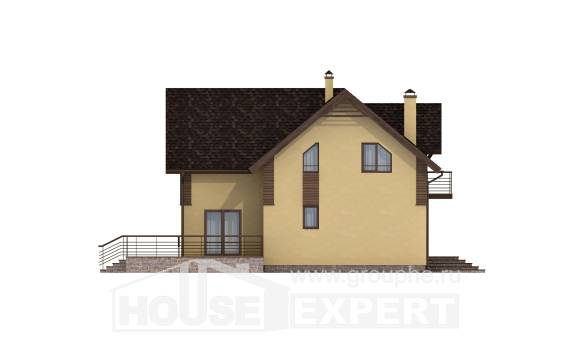 150-009-Л Проект двухэтажного дома с мансардой, небольшой загородный дом из бризолита, House Expert