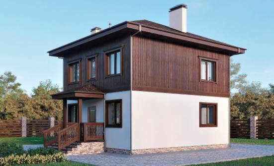 100-006-Л Проект двухэтажного дома, современный загородный дом из твинблока Горно-Алтайск | Проекты домов от House Expert